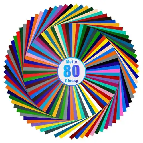 Plotterfolie Lya Vinyl 80 Stück selbstklebende Folien in 40 matt und 40 glänzend