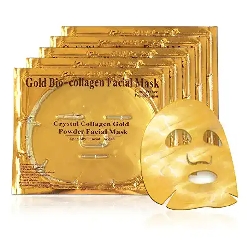 Tuchmaske LeSB 5 Stück 24K Gold Gel Collagen Gesichtsmaske