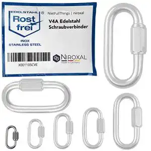 Schraubkarabiner Nietfullthings 2 Stück 3mm Edelstahl V4A Schnellverbinder