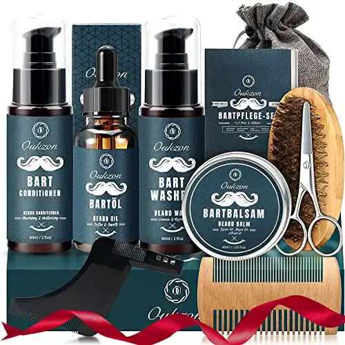 Bartpflege-Set Oukzon Bartpflege Set für Männer, 10 in 1