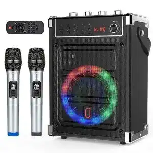 Auna Karaoke-Anlage JYX mit zwei UHF-Funkmikrofonen