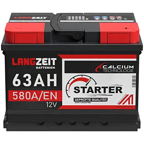 Autobatterie 63Ah 12V 580A Starterbatterie für Fahrzeuge