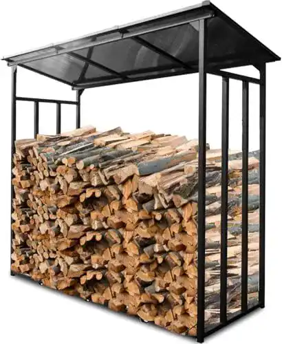 Holzlege Wiels Kaminholzregal Außen 185x70x185 cm Brennholzregal