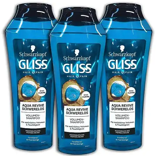 Gliss Kur Aqua Revive Volumen-Shampoo 3er Pack 3 x 250ml