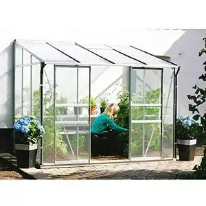 Anlehngewächshaus Vitavia Ida 5200 aus Aluminium mit Fundament
