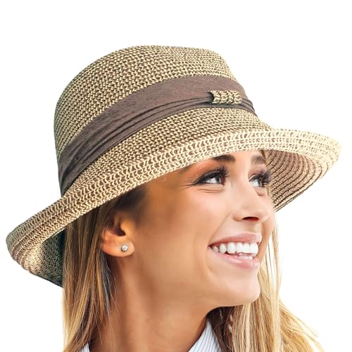 Sonnenhut Damen Toskatok – Verstellbarer Sommerhut für Damen