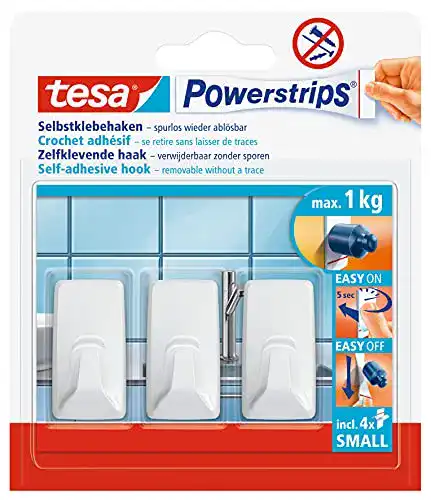 Klebehaken tesa Powerstrips Small eckig selbstklebend für einfache Montage