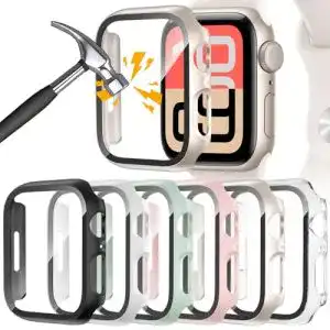 Apple Watch 7 Hülle HAANILKYI 6 Stück Schutzhülle mit Displayschutzfolie