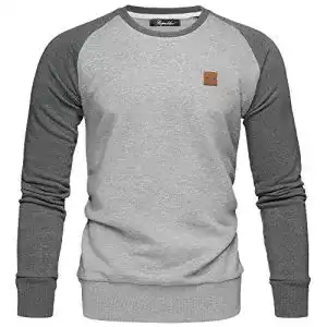 Republix Herren Basic College Sweatjacke in Hellgrau/Anthrazit Größe M