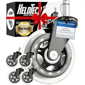 Bürostuhlrollen XeloTech für Hartböden, 5 Stück, 11mm x 22mm
