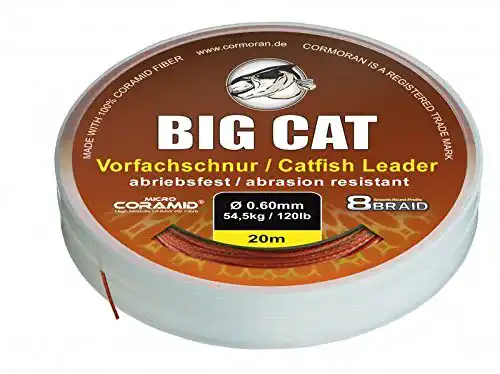 Vorfachschnur Cormoran Big Cat Waller 20m braun 8-fach geflochten