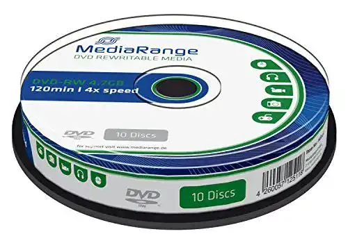 DVD-RW Mediarange 4,7GB 120 Minuten 4-fache Schreibgeschwindigkeit