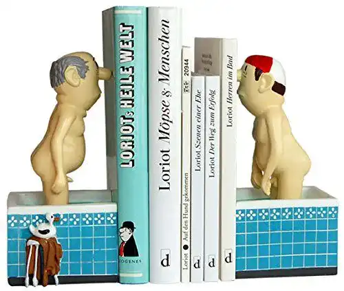 Buchstütze Inkognito 67520 Herren im Bad von Loriot 8,5 x 7,5 x 17 cm