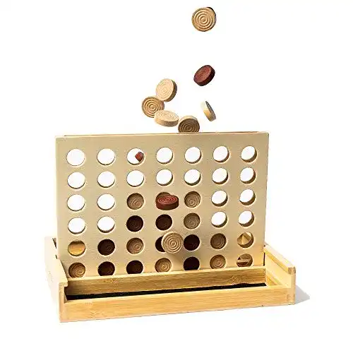Vier Gewinnt Pandoo Bambus Spiel für 2 Personen