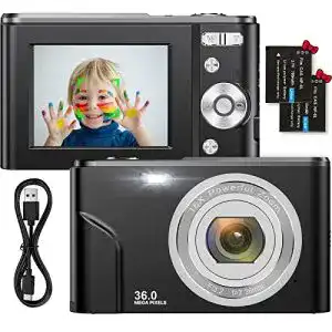 Digitalkamera Nicamery 1080P HD Kompaktkamera mit 36 Megapixeln