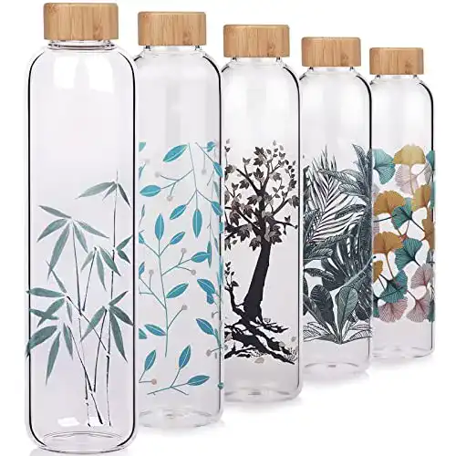 Glas-Trinkflasche 1l Cleesmil für Sport und Fitness