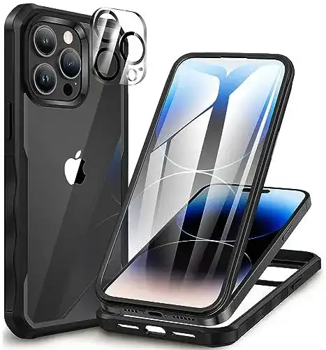Cenhufo 360 Grad Hülle für iPhone 14 Pro mit Panzerglas Displayschutz