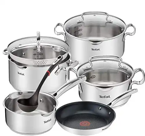Tefal A859S8 9-teiliges Induktions-Topfset mit Glasdeckel