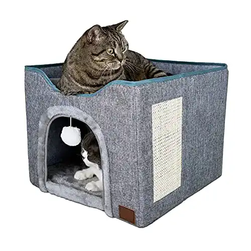 Faltbares Katzenhaus mit Terrasse für Katzen und kleine Hunde