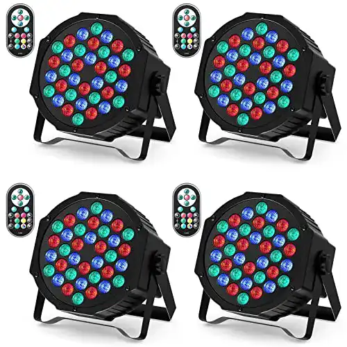 Lichtanlage U`King 4er Pack LED Par Strahler mit 36 LEDs für Bühnenbeleuchtung