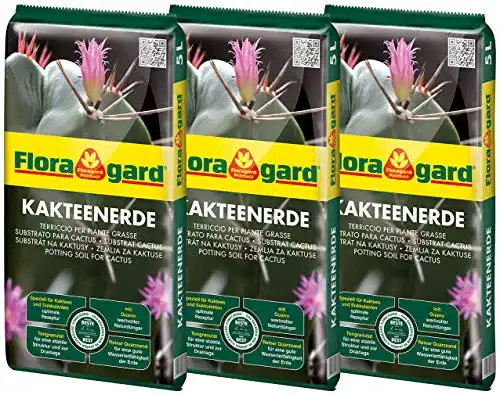 Kakteenerde von Floragard 3x5L für Kakteen und Sukkulenten