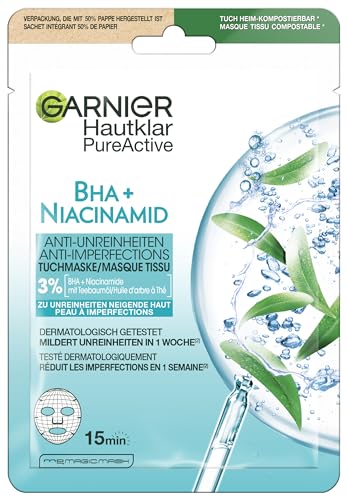 Garnier Tuchmaske für fettige Haut mit Teebaumöl und Salizylsäure