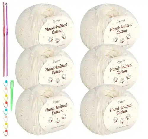 Babywolle Homewit Baumwollgarn Beige im 6er-Pack