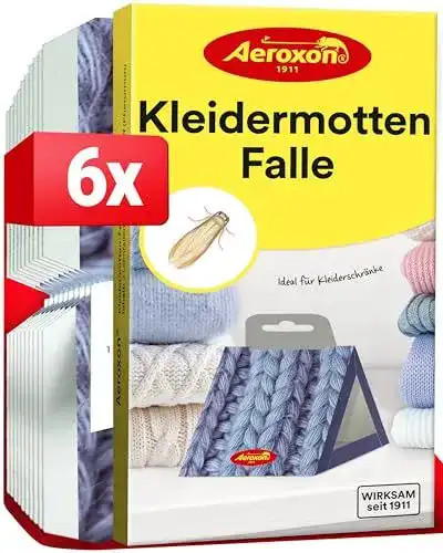 Aeroxon Mottenfalle Kleider 6 Stück für effektiven Mottenschutz