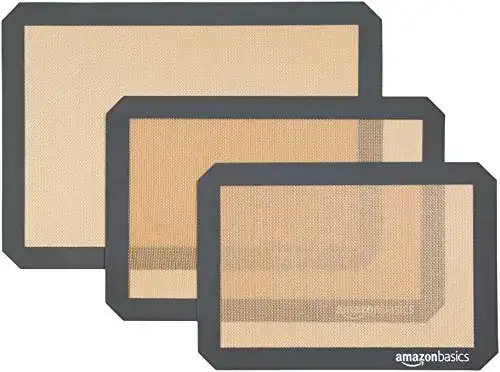 Silikon-Backmatte von Amazon Basics im 3er-Set, rechteckig, BPA-frei