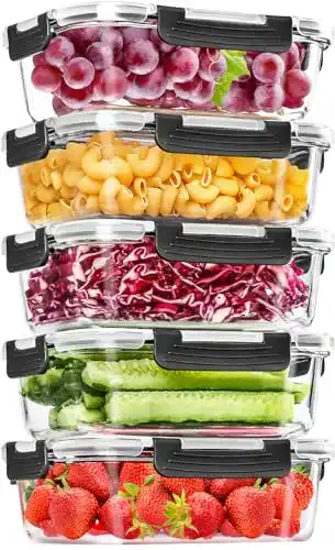 Meal Prep Box Skroam Glas-Frischhaltedosen Set für Lebensmittel