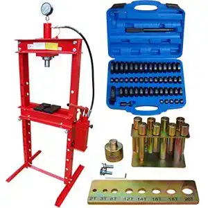 Werkstattpresse Carmax 20 Tonnen mit Doppelpumpe und Zubehörset
