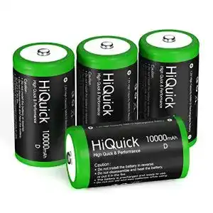 Mono D Akku Hiquick 4 x 10000mAh NiMH wiederaufladbare Batterien
