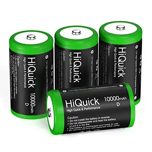 Mono D Akku Hiquick 4 x 10000mAh NiMH wiederaufladbare Batterien