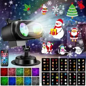 Yazeky Weihnachtsprojektor für Außen mit 10 Filmen und Fernbedienung