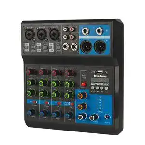 Mini Mischpult Micfuns Mini Audio DJ Mixer für Live-Streaming