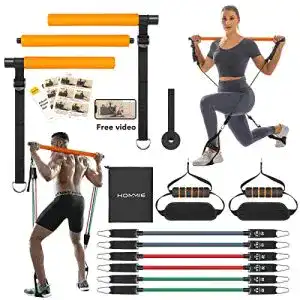 Widerstandsbänder mit Stange für Pilates Training