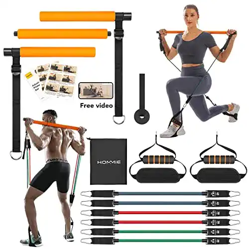 Widerstandsbänder mit Stange für Pilates Training