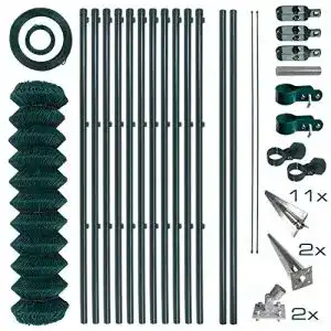 Maschendrahtzaun ESTEXO Gartenzaun Set mit Einschlaghülsen