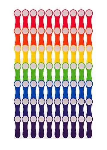 Bunte Regenbogen-Wäscheklammern aus Kunststoff mit Edelstahlfedern