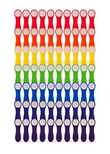 Bunte Regenbogen-Wäscheklammern aus Kunststoff mit Edelstahlfedern