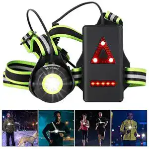 Brustlampe West Biking Lauflicht, USB wiederaufladbar, 90° verstellbar