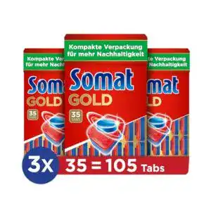 Somat Gold Spülmaschinen Tabs (105 Tabs) für gründliche Reinigung