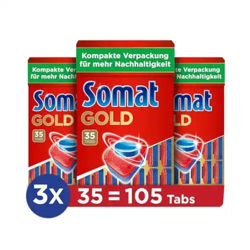 Somat Gold Spülmaschinen Tabs (105 Tabs) für gründliche Reinigung