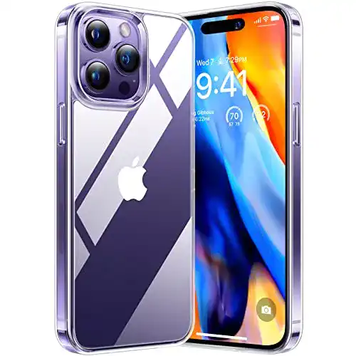 TORRAS iPhone 14 Pro Hülle Transparente Schutzhülle mit Anti-Vergilbung