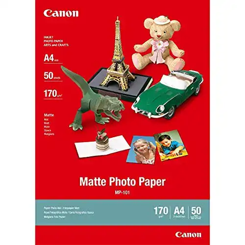 Canon Fotopapier MP-101 matt weiß, DIN A4 – Fotopapier für Drucke