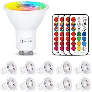Dimmbar LED GU10 Lampe von Hydong in Warmweiß und RGB Farbwechsel 10er Set