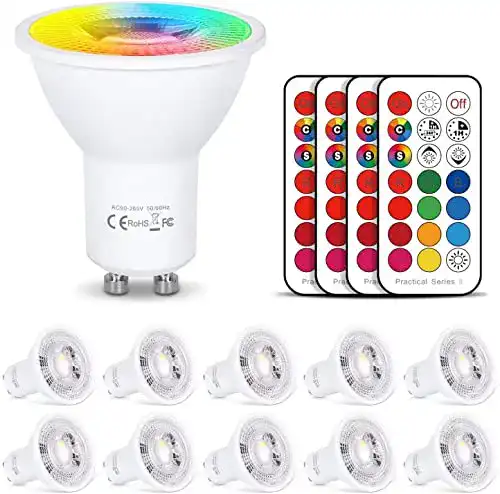 Dimmbar LED GU10 Lampe von Hydong in Warmweiß und RGB Farbwechsel 10er Set