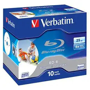 Blu-ray-Rohling Verbatim BD-R 25GB 6x Speed printable, 10 Stück