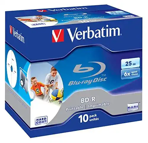 Blu-ray-Rohling Verbatim BD-R 25GB 6x Speed printable, 10 Stück