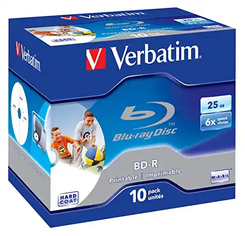 Blu-ray-Rohling Verbatim BD-R 25GB 6x Speed printable, 10 Stück